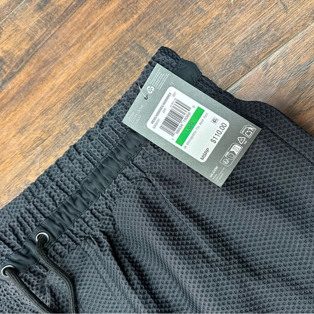 $110 Under Armour UA  Unstoppable  Mesh Pants Joggers Black Men's Large <<305>> - Picture 4 of 12